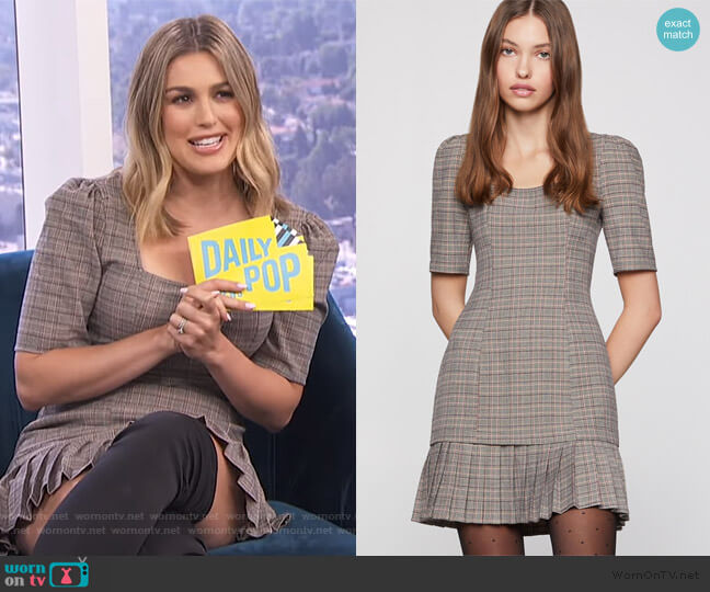 Pleated Plaid Mini Dress by BCBGeneration worn by Carissa Loethen Culiner  on E! News