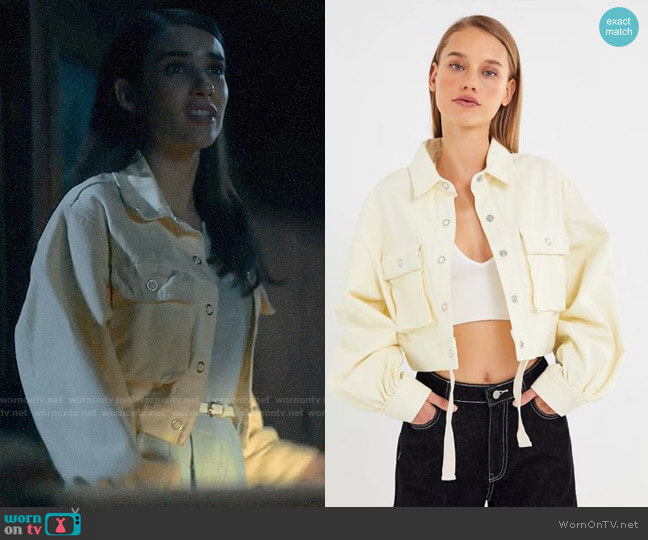 BDG Jules Puff Sleeve Cropped Jacket worn by Brooke Thompson (Emma Roberts) on American Horror Story