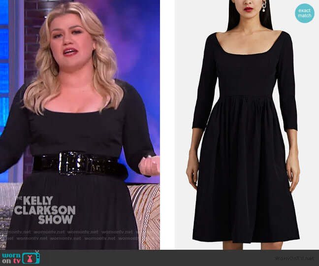 WornOnTV: Kelly’s black square neck midi dress on The Kelly Clarkson ...