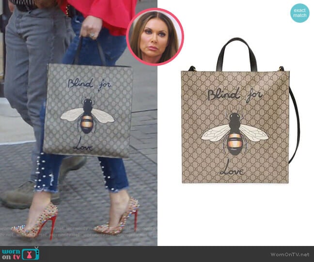 Bee Print Soft GG Supreme Tote by Gucci worn by LeeAnne Locken on The Real Housewives of Dallas