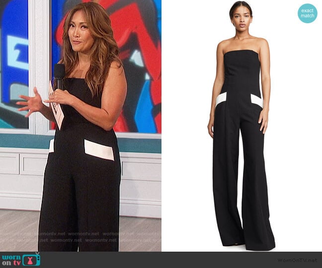 Carmine Jumpsuit by Black Halo worn by Carrie Inaba on The Talk