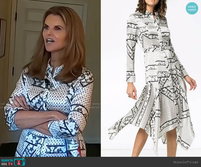 Blakely Scarf-Print Silk Dress by Ganni worn by Maria Shriver on Today