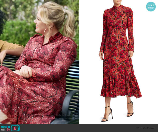 Rafaela Printed Crepe Dress by Borgo de Nor worn by Kelly Clarkson on The Kelly Clarkson Show