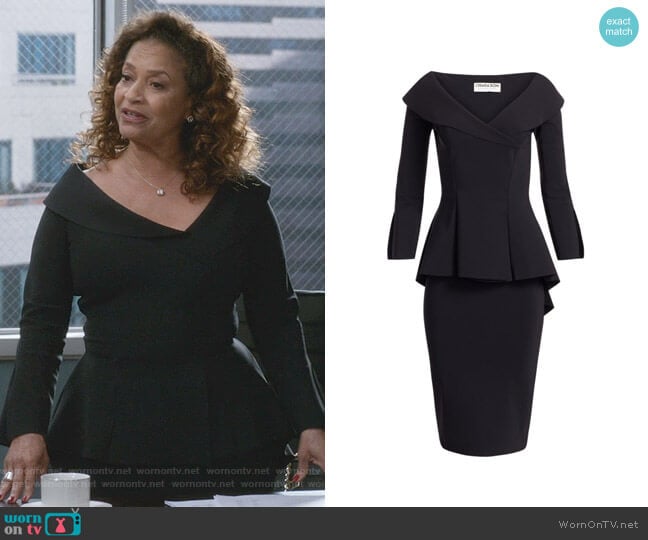 Zoya Peplum Dress by Chiara Boni La Petite Robe worn by Catherine Avery (Debbie Allen) on Greys Anatomy