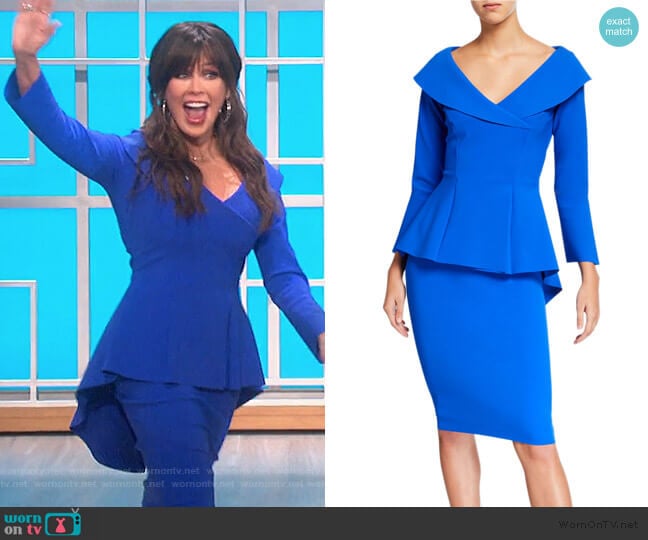 Zoya High-Low Peplum Cocktail Dress by Chiara Boni La Petite Robe worn by Marie Osmond on The Talk