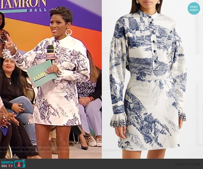 Printed cotton-twill mini dress by Chloe worn by Tamron Hall on Tamron Hall Show