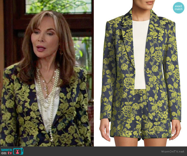 Cinq a Sept Janae Floral Jacket worn by Kate Roberts (Lauren Koslow) on Days of our Lives