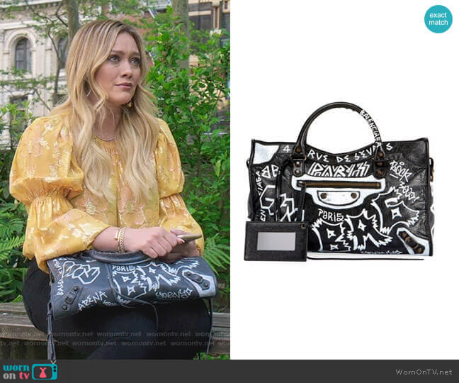 Classic City Graffiti Bag by Balenciaga worn by Kelsey Peters (Hilary Duff) on Younger