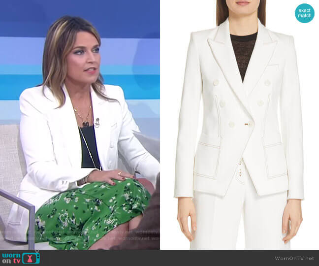 WornOnTV: Savannah’s white blazer and green skirt on Today | Savannah ...