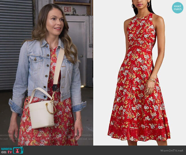 Floral Silk-Blend Jacquard Midi Dress by Derek Lam 10 Crosby worn by Liza Miller (Sutton Foster) on Younger