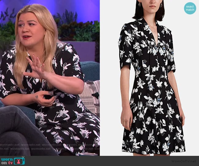 Floral Crepe Minidress by Derek Lam worn by Kelly Clarkson on The Kelly Clarkson Show