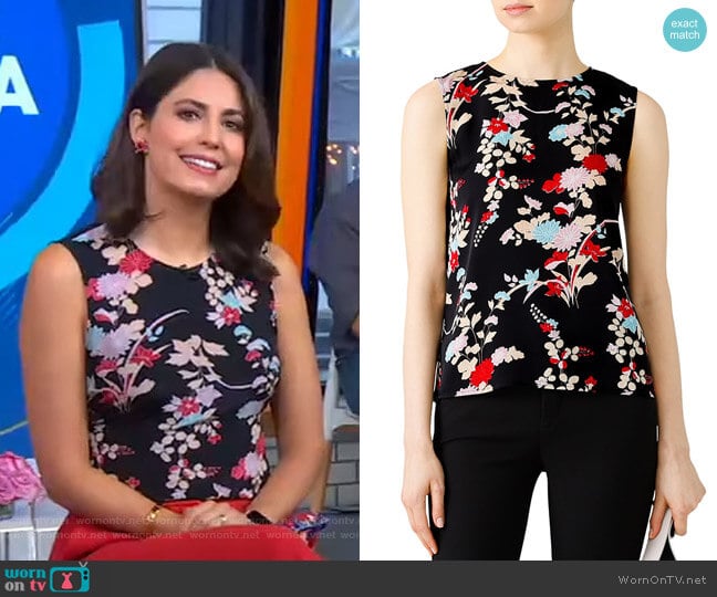 WornOnTV: Cecilia’s black floral sleeveless top on Good Morning America ...