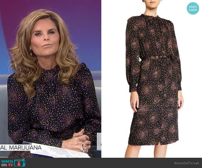 Disco Dots Long Sleeve Midi Dress by Kate Spade worn by Maria Shriver on Today