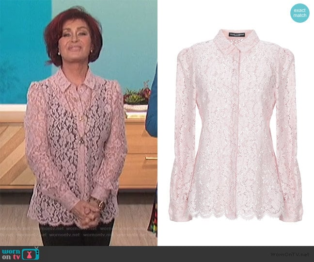 Lace Shirt by Dolce & Gabbana worn by Sharon Osbourne on The Talk