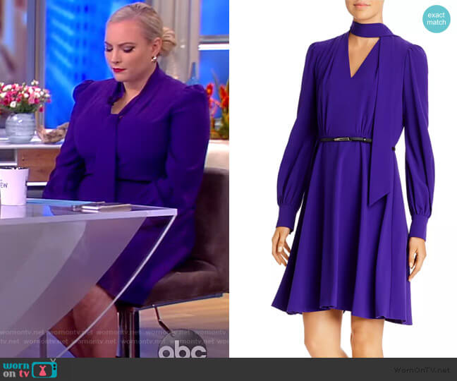 WornOnTV: Meghan’s Purple tie neck dress on The View | Meghan McCain ...