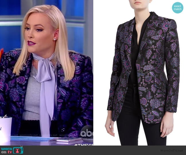 Madison Floral Embroidered Jacket by Elie Tahari worn by Meghan McCain on The View