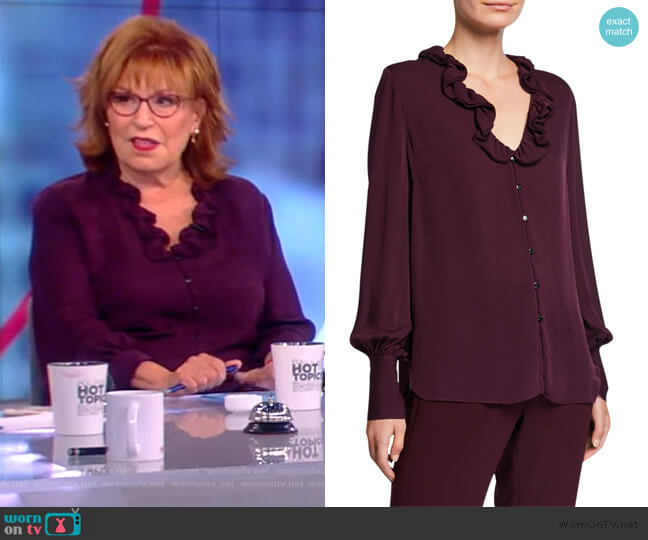 Azra Silk Blouse by Elie Tahari worn by Joy Behar on The View