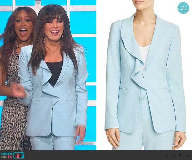 Siyah Ruffle-Trim Blazer by Elie Tahari worn by Marie Osmond on The Talk