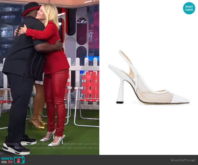 Fetto 100 Slingback Pumps by Jimmy Choo worn by Sara Haines on Good Morning America