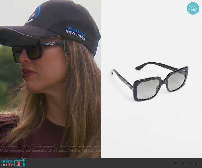 Acetate Square Sunglasses by Gucci worn by Kelly Dodd on The Real Housewives of Orange County