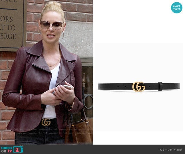 Gucci Leather Belt with Double G Buckle worn by Samantha Wheeler (Katherine Heigl) on Suits