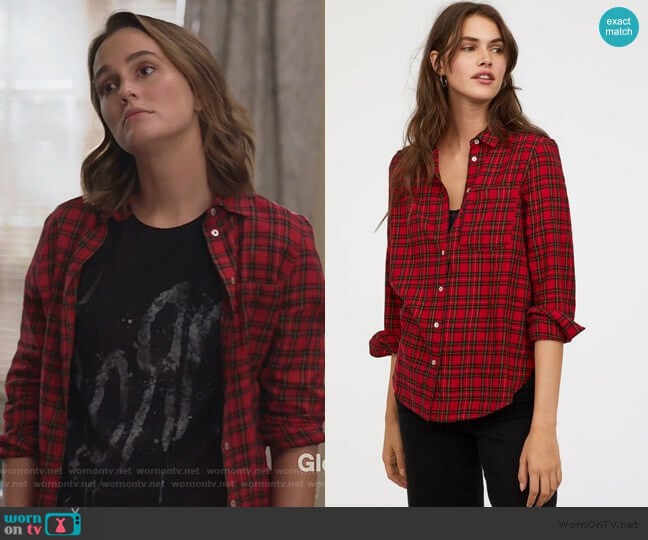 Checked Shirt by H&M worn by Angie (Leighton Meester) on Single Parents