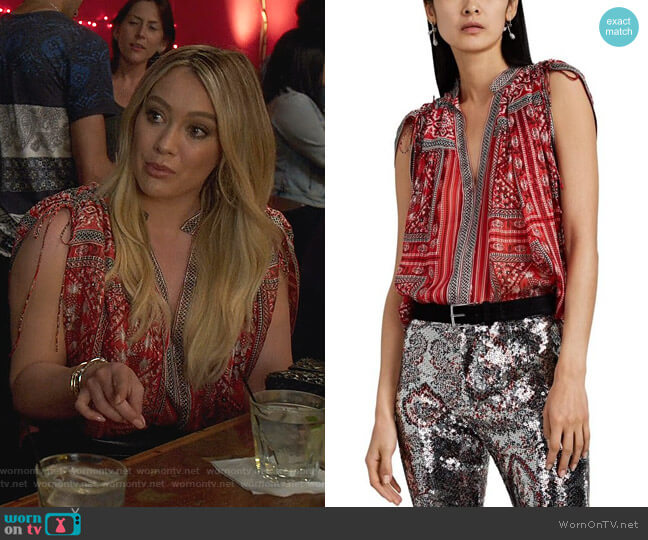 Ezer Bandanna-print Blouse by Isabel Marant worn by Kelsey Peters (Hilary Duff) on Younger