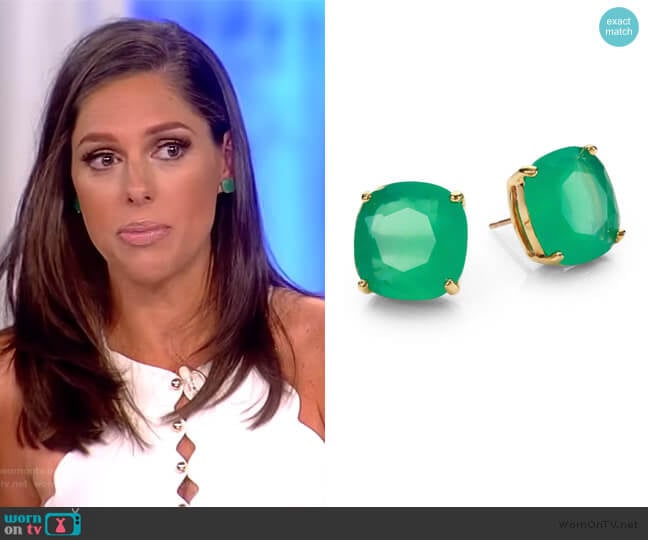 Small Square Stud Earrings by Kate Spade worn by Abby Huntsman on The View