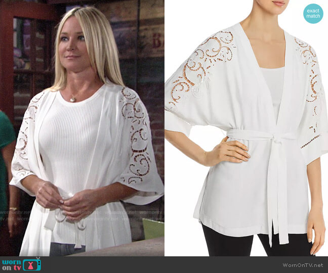 Kobi Halperin Britney Kimono-Style Jacket worn by Sharon Newman (Sharon Case) on The Young and the Restless