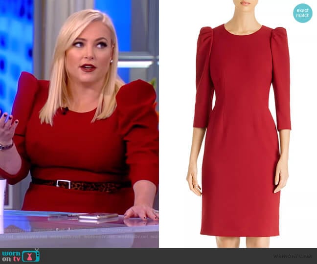 Jody Puff-Sleeve Sheath Dress by Kobi Halperin worn by Meghan McCain on The View