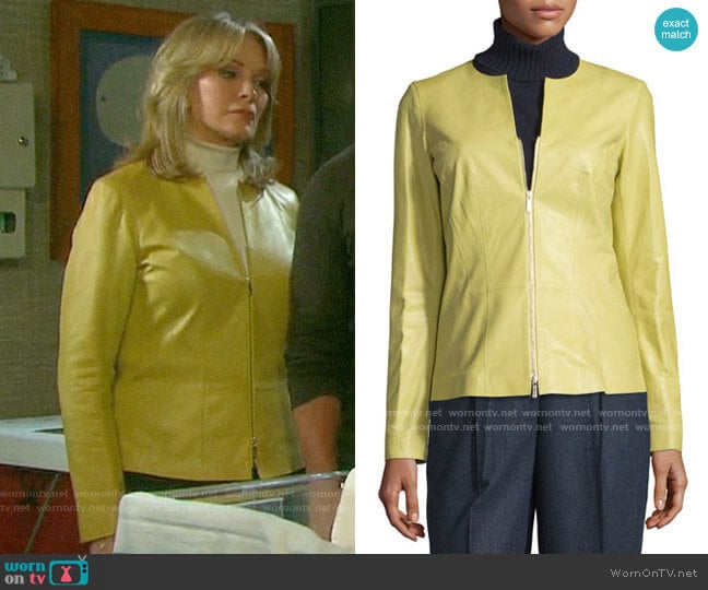 Lafayette 148 New York Maris Leather Jacket worn by Marlena Evans (Deidre Hall) on Days of our Lives