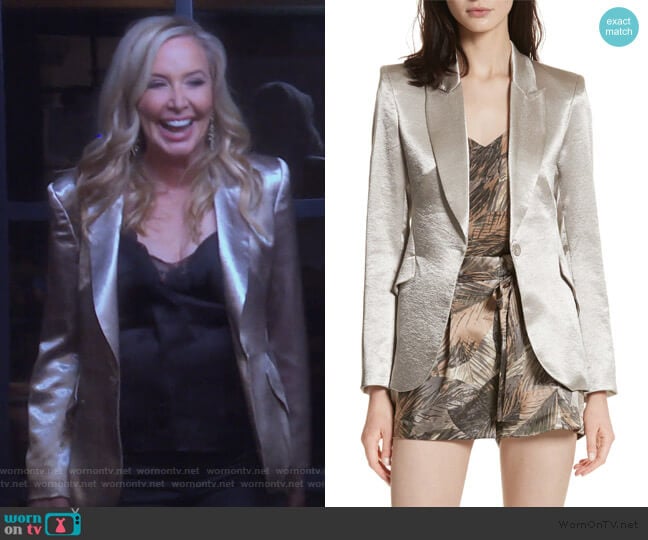 Chamberlain Metallic Blazer by L'Agence worn by Shannon Beador on The Real Housewives of Orange County