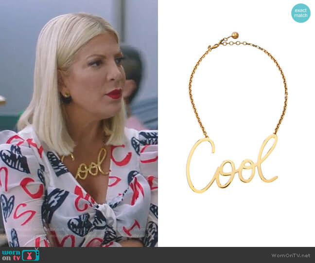 Cool Word Pendant Necklace by Lanvin worn by Tori Spelling (Tori Spelling) on BH90210