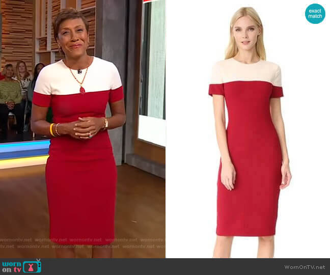 WornOnTV: Robin’s red and white colorblock dress on Good Morning ...