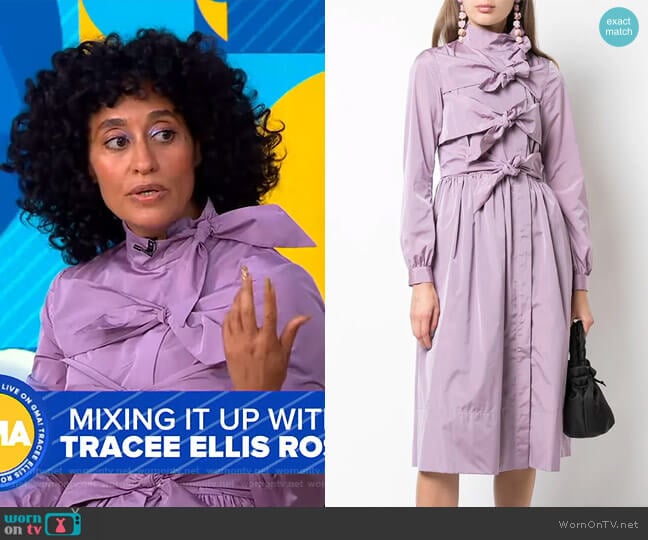 WornOnTV: Tracee Ellis Ross’s purple bow detail dress on Good Morning ...