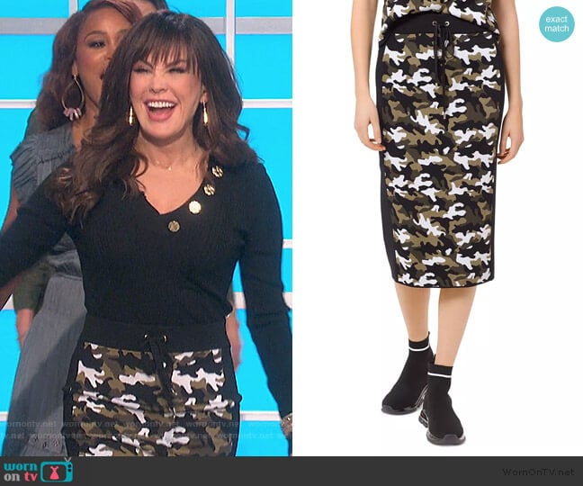 Camo Pencil Skirt by MICHAEL Michael Kors worn by Marie Osmond on The Talk