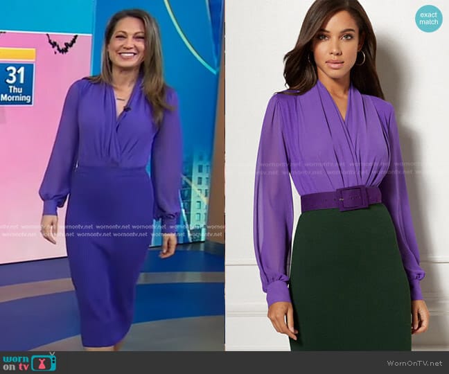 Mila Bodysuit - Eva Mendes Collection by New York & Company worn by Ginger Zee on Good Morning America