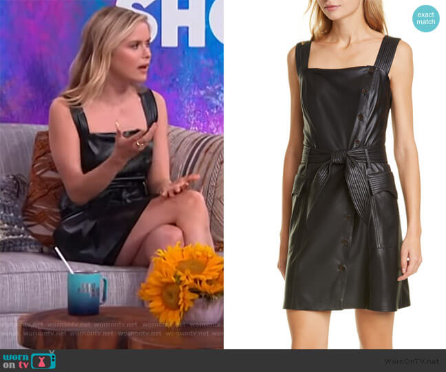 Charo Vegan Leather Minidress by Nanushka worn by Erin Moriarty on The Kelly Clarkson Show