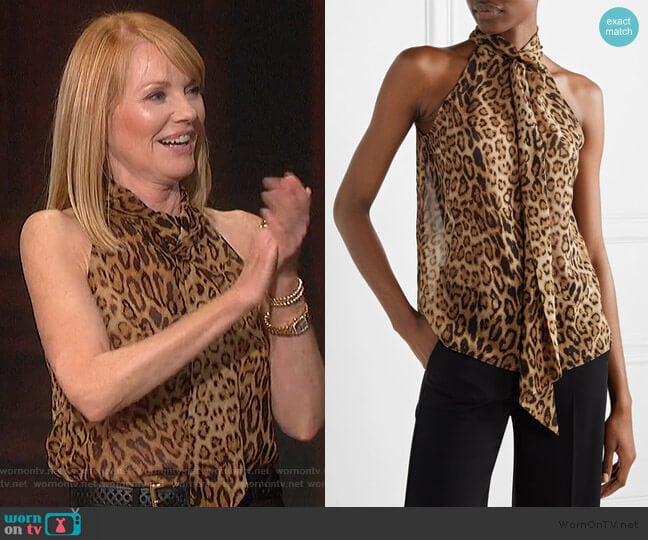 Alameda leopard Top by Lotan worn by Marg Helgenberger on The Talk