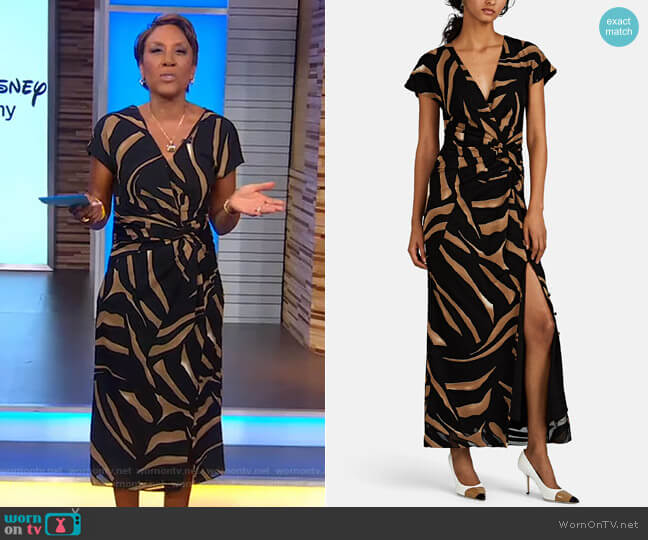 Tiger-Striped Silk Crepe Gown by Prabal Gurung worn by Robin Roberts on Good Morning America