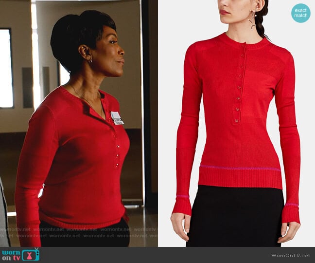 Sica Henley Sweater by Proenza Schouler worn by Athena Grant (Angela Bassett) on 9-1-1