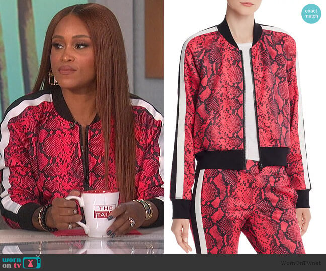 Baby Boa Cropped Track Jacket by Pam & Gela worn by Eve on The Talk