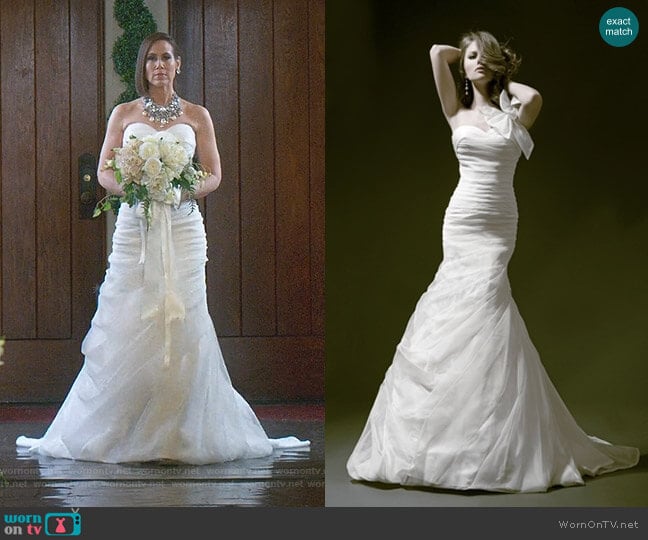 Simple Fit and Flare Wedding Dress by Pnina Tornai worn by Diana Trout (Miriam Shor) on Younger