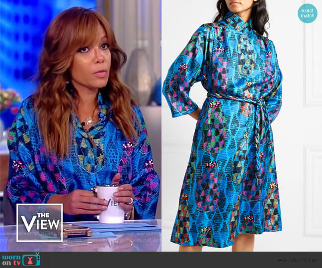 Josepha tie-front Midi Dress by Riannna + Nina worn by Sunny Hostin on The View