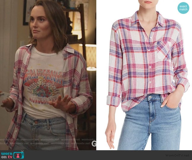 Charli Plaid Shirt by Rails worn by Angie (Leighton Meester) on Single Parents