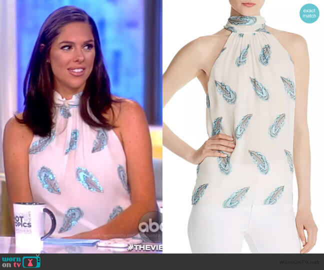 Lori Feather-Print Top by Ramy Brook worn by Abby Huntsman on The View