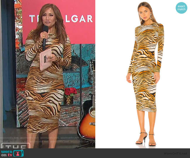 Noa Dress by Ronny Kobo worn by Carrie Inaba on The Talk