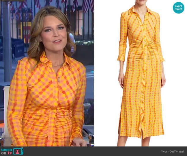 WornOnTV: Savannah’s orange gingham check shirtdress on Today ...