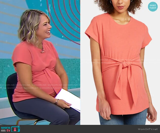 Tie Front Textured Maternity Top by A Pea in the Pod worn by Dylan Dreyer on Today
