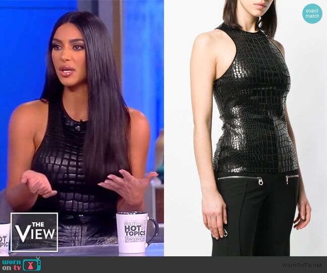 Crocodile Effect Top by Tom Ford worn by Kim Kardashian on The View